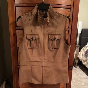 Brown Sleeveless Vest with Pockets